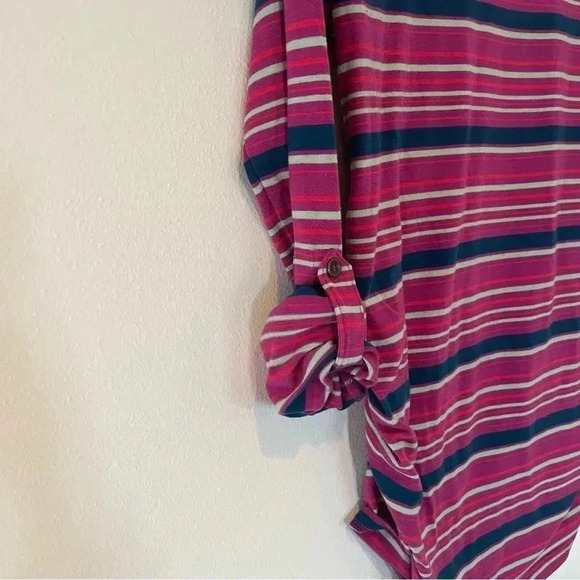 Liz Lange striped button sleeve‎ Maternity shirt, size M. - Picture 5 of 6
